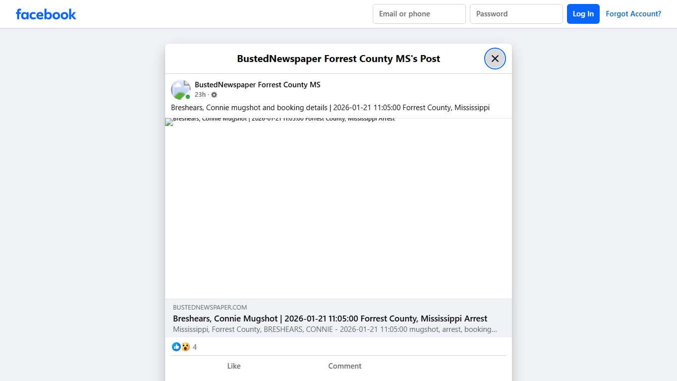 Breshears, Connie... - BustedNewspaper Forrest County MS Facebook